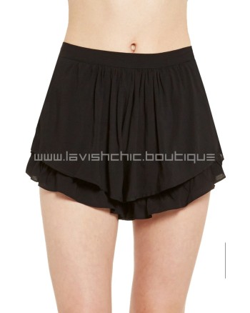 Little Ruffle Short Black